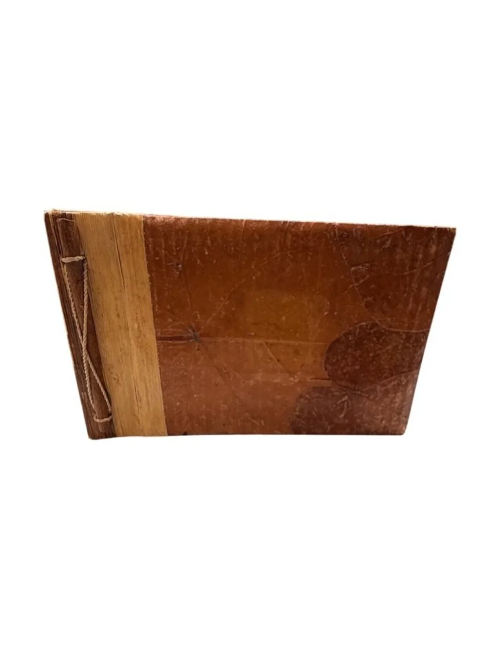 Handmade Natural Leaf Journal, Vintage Eco-Friendly Leather Look Scrapbook, Real